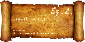 Szakács Lili névjegykártya
