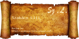 Szakács Lili névjegykártya
