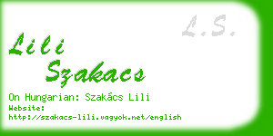 lili szakacs business card